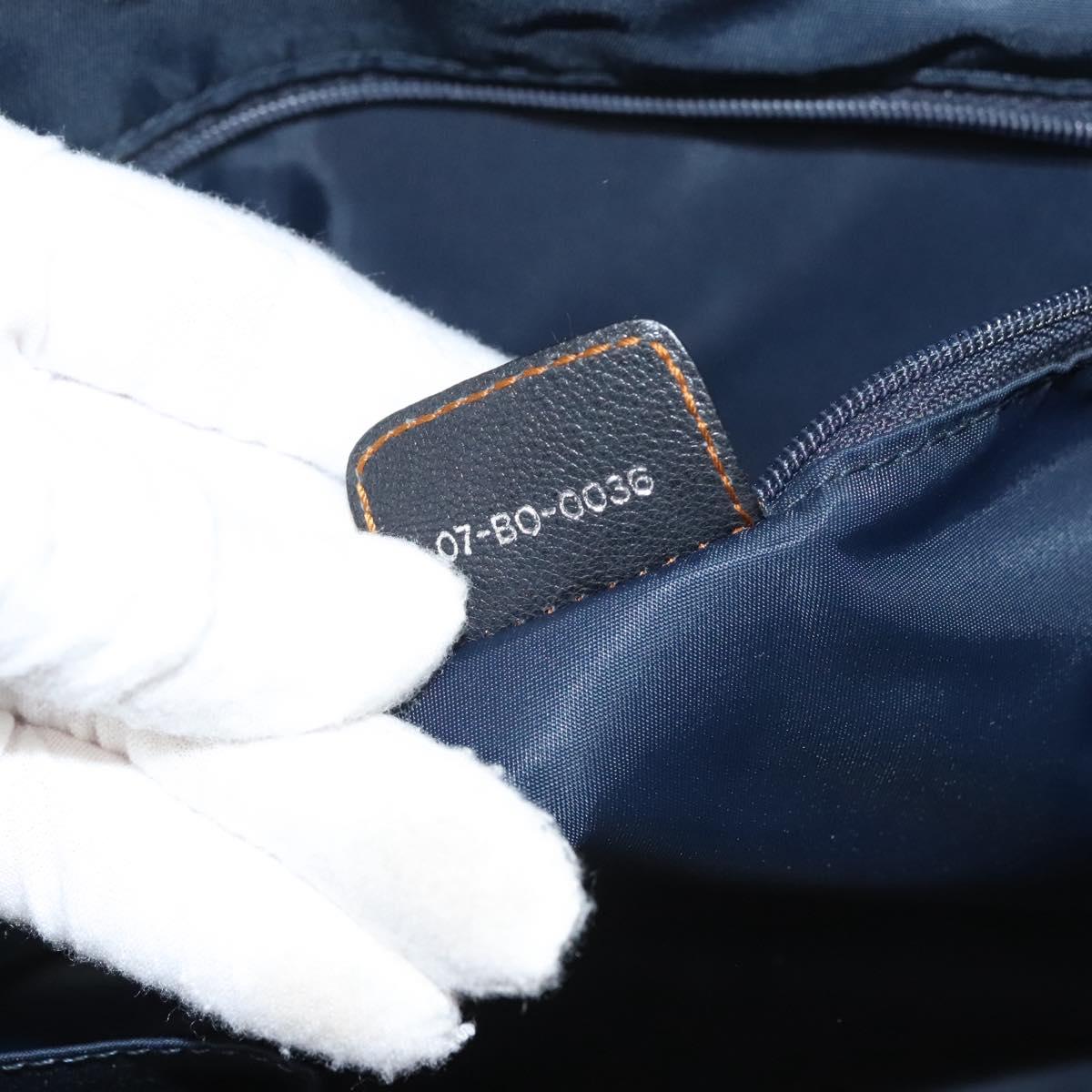 Christian Dior Trotter Canvas Hand Bag Navy Silver Auth sw686