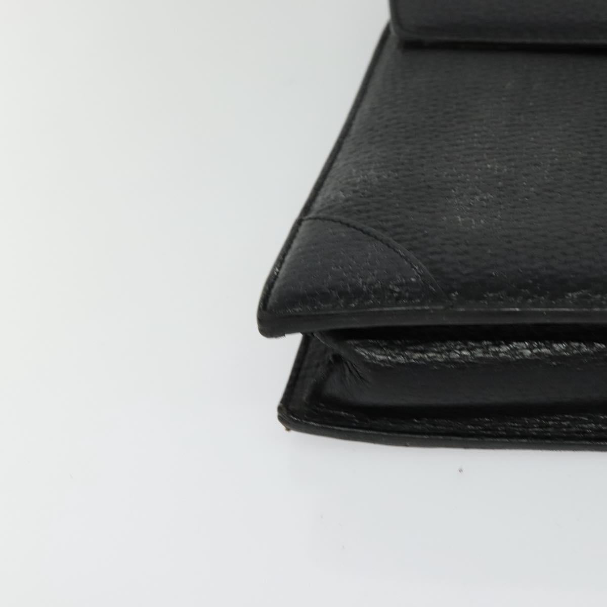 LOEWE Anagram Business Bag Leather Black Gold Auth sw696