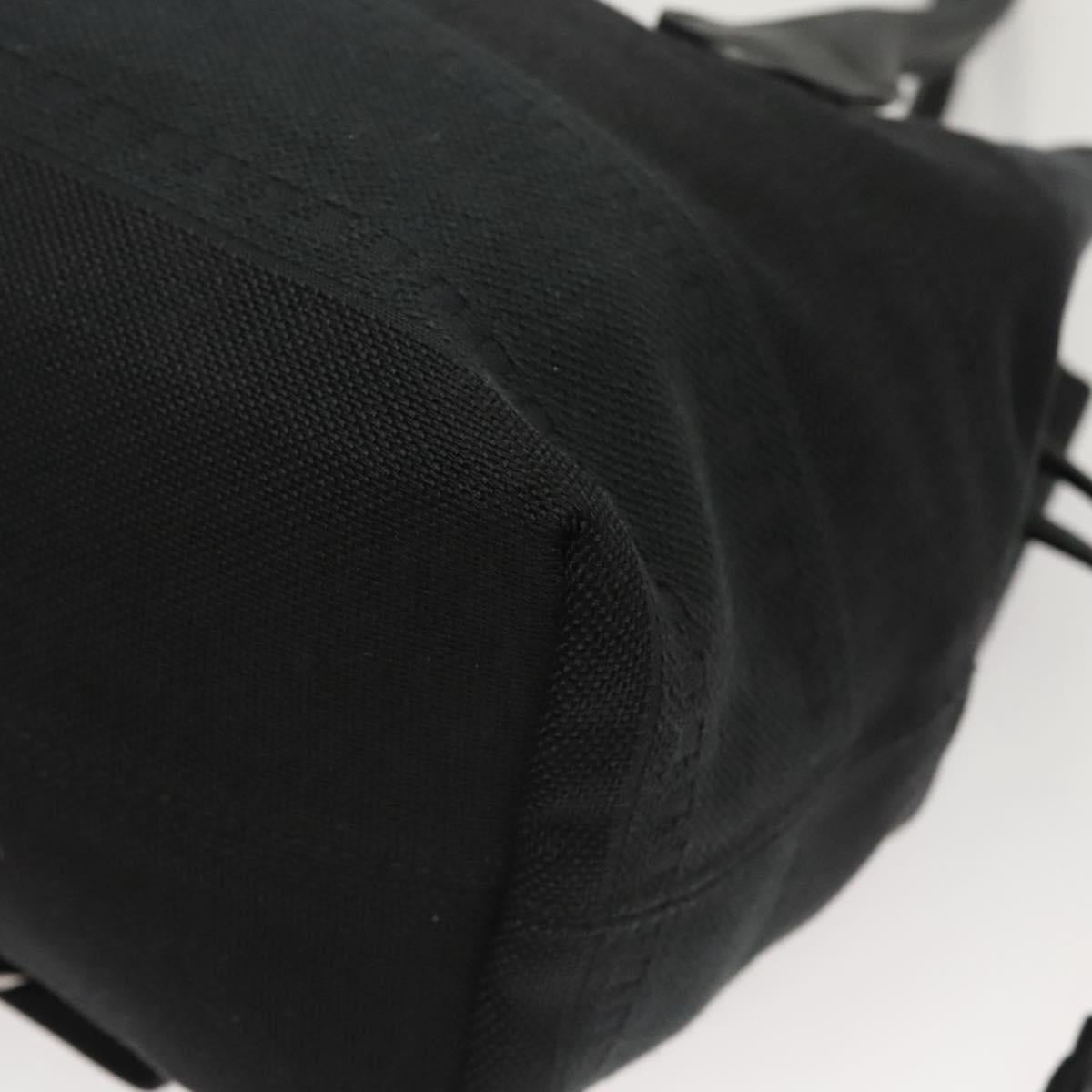 Salvatore Ferragamo Hand Bag Canvas Navy Silver Auth sw699