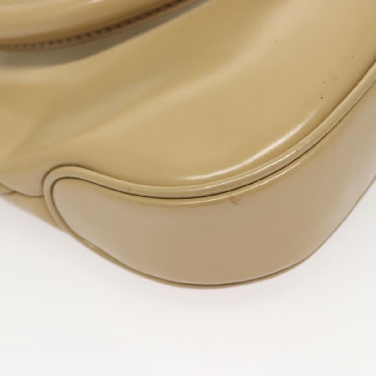 GUCCI Hand Bag Leather Beige Gold 001 4150 Auth sw703