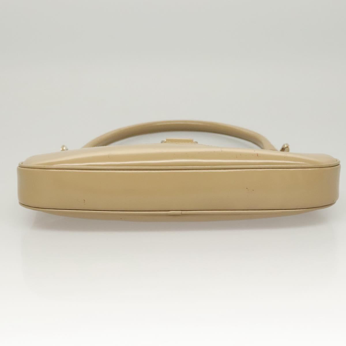 GUCCI Hand Bag Leather Beige Gold 001 4150 Auth sw703
