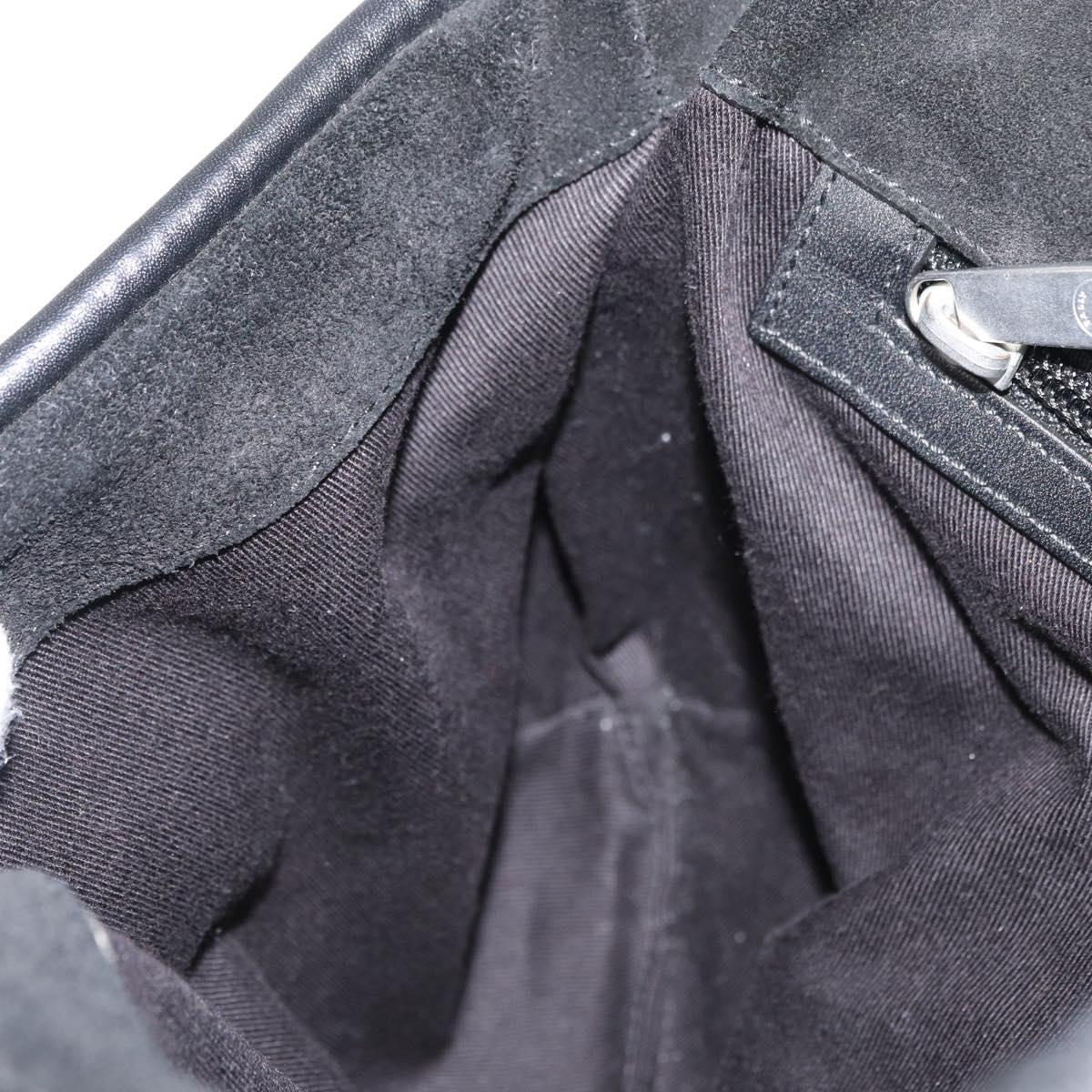 BALLY Shoulder Bag Suede Leather Black Silver Auth sw721A