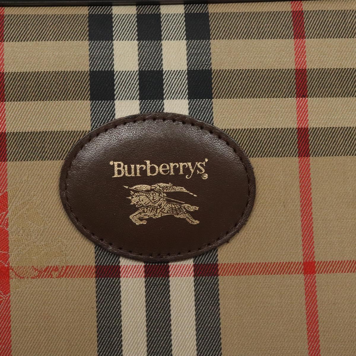 Burberrys Nova Check Shoulder Bag Canvas Beige Gold Auth sw723