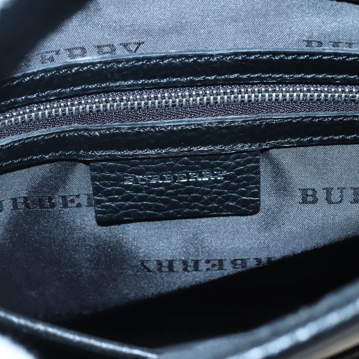 BURBERRY Shoulder Bag Nylon Black Silver Auth sw747