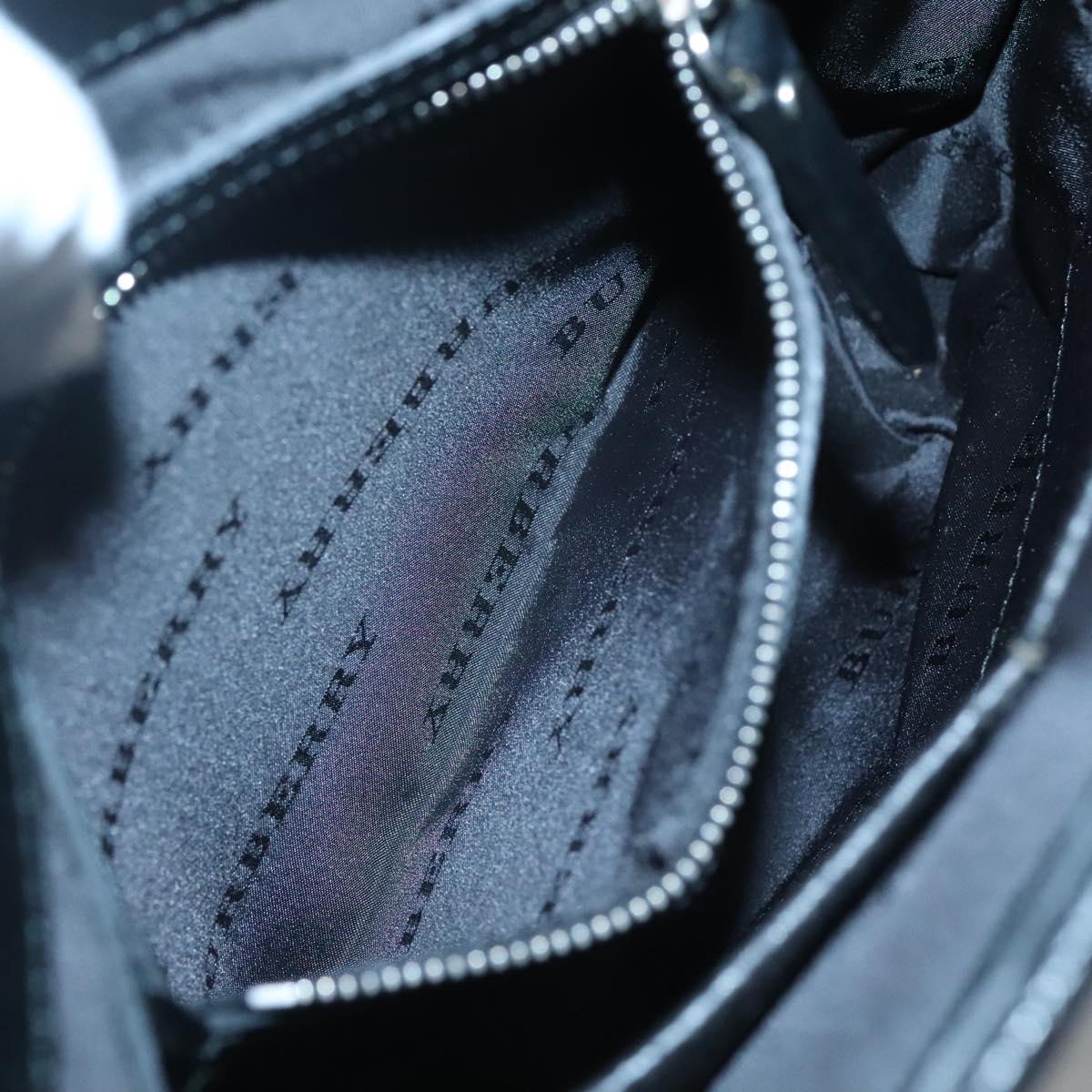 BURBERRY Shoulder Bag Nylon Black Silver Auth sw747