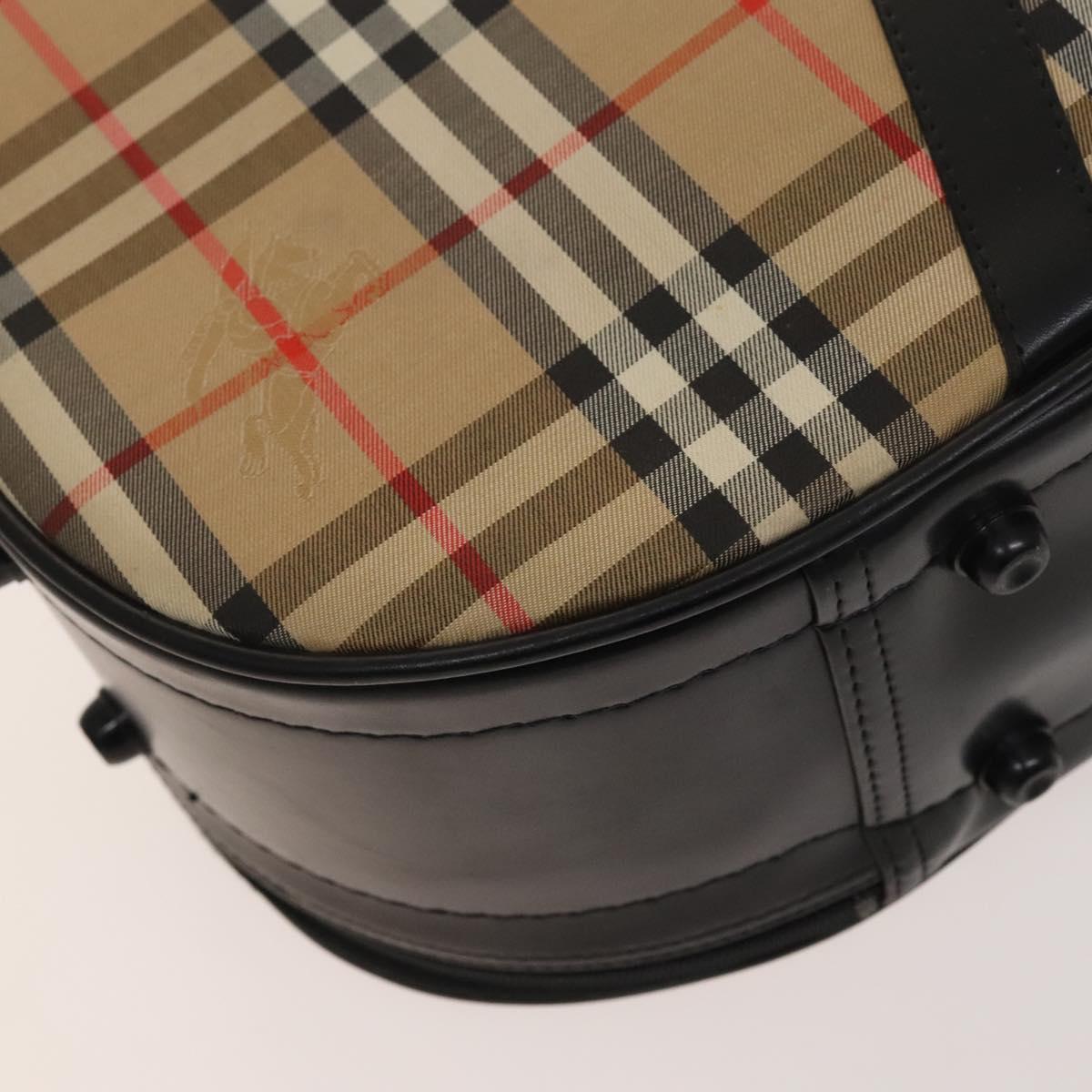 Burberrys Nova Check Violin Cases Leather Beige Gold Auth sw748