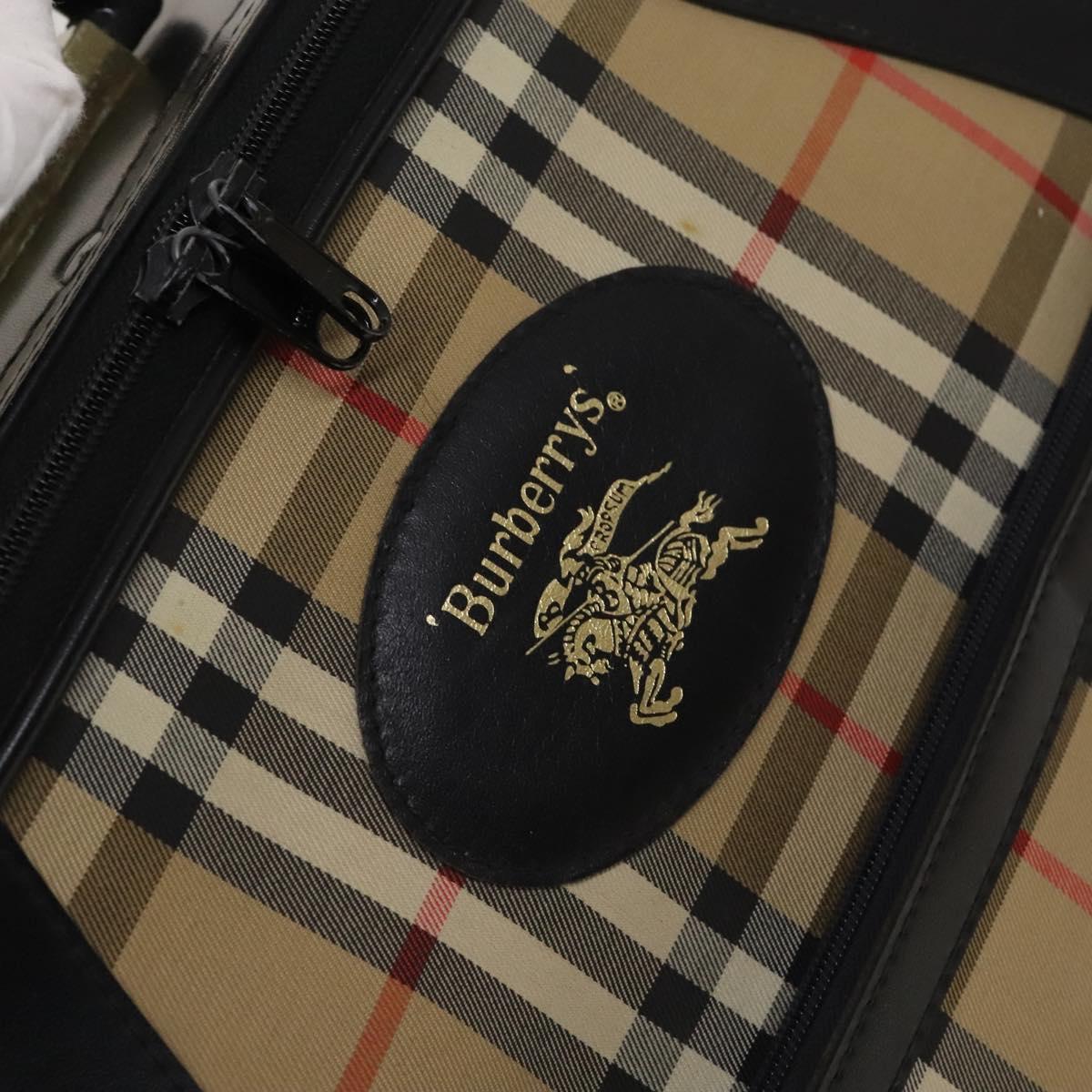 Burberrys Nova Check Violin Cases Leather Beige Gold Auth sw748