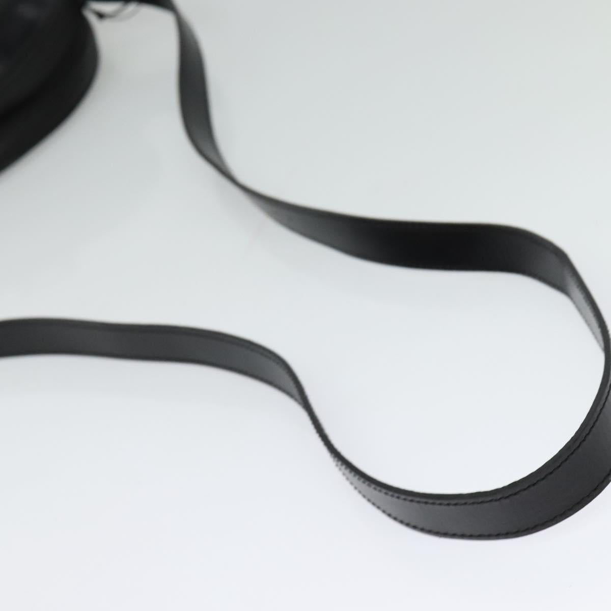 Christian Dior Trotter Canvas Shoulder Bag PVC Black Gold Auth sw750