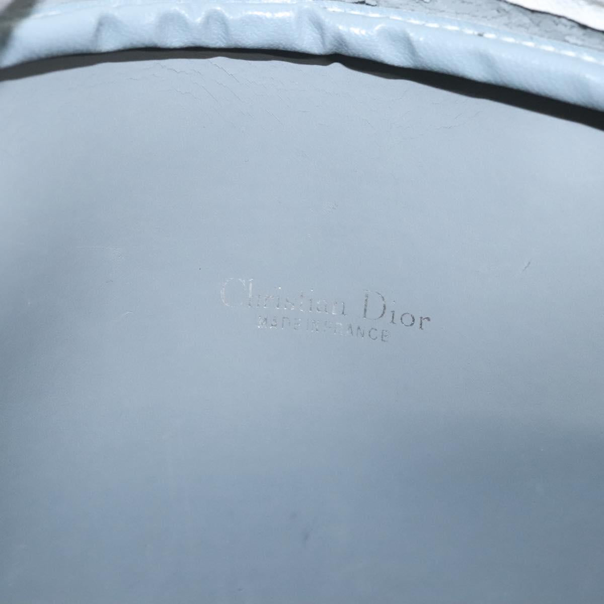 Christian Dior Honeycomb Canvas Shoulder Bag PVC White Gold Auth sw752