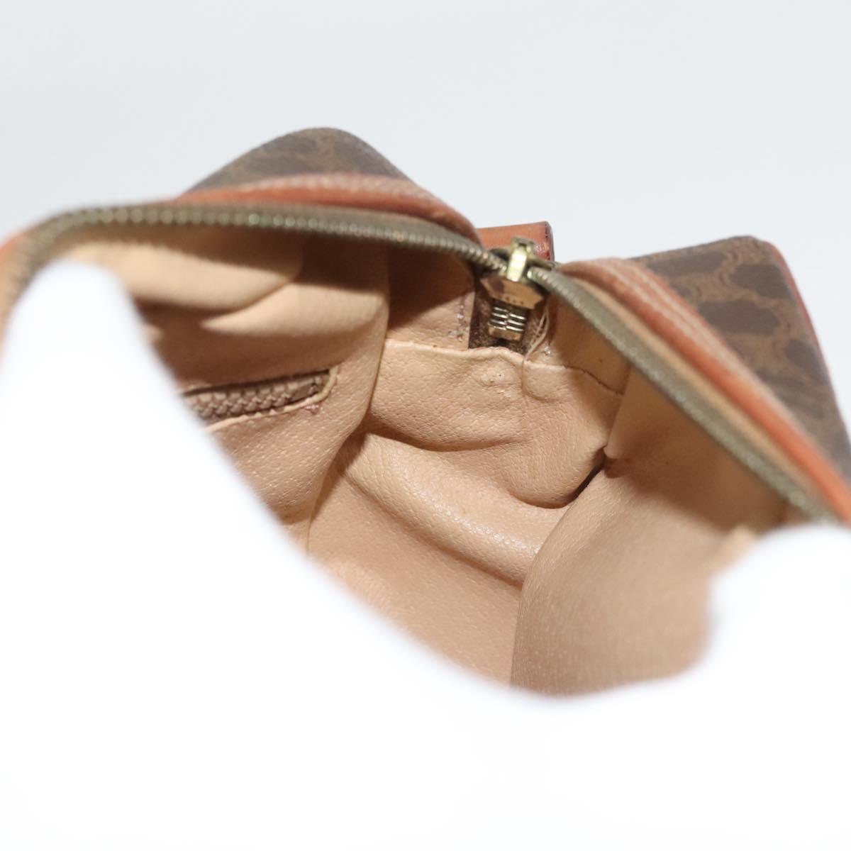 CELINE Macadam Canvas Shoulder Bag PVC Brown Gold Auth sw759