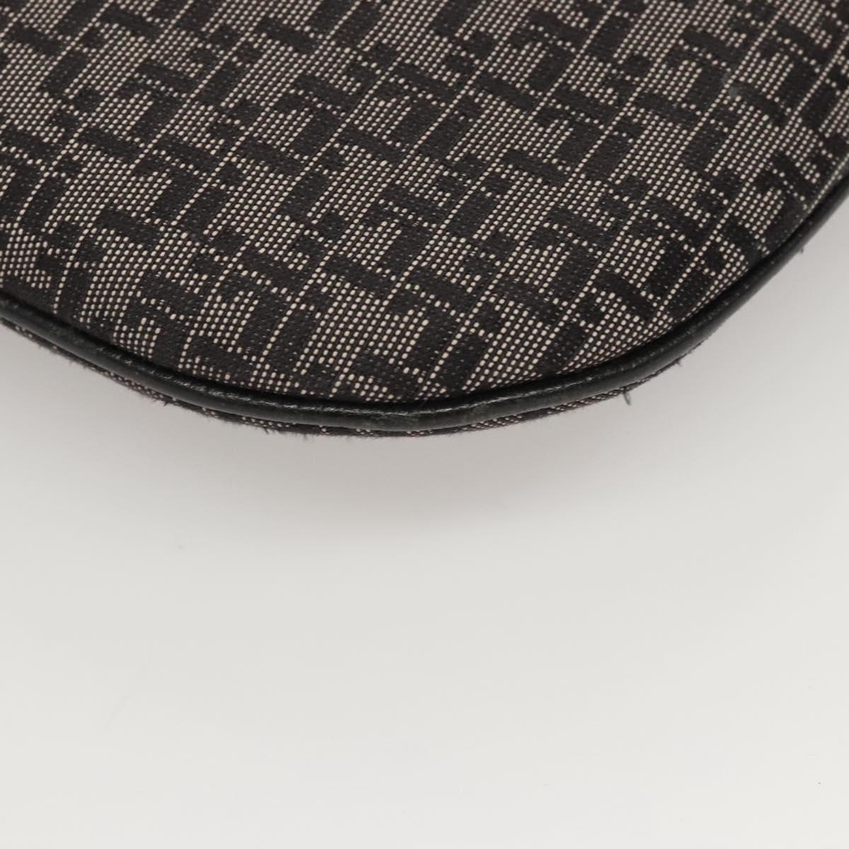 LOEWE Shoulder Bag Canvas Navy Silver Auth sw762