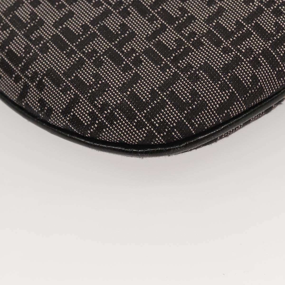 LOEWE Shoulder Bag Canvas Navy Silver Auth sw762