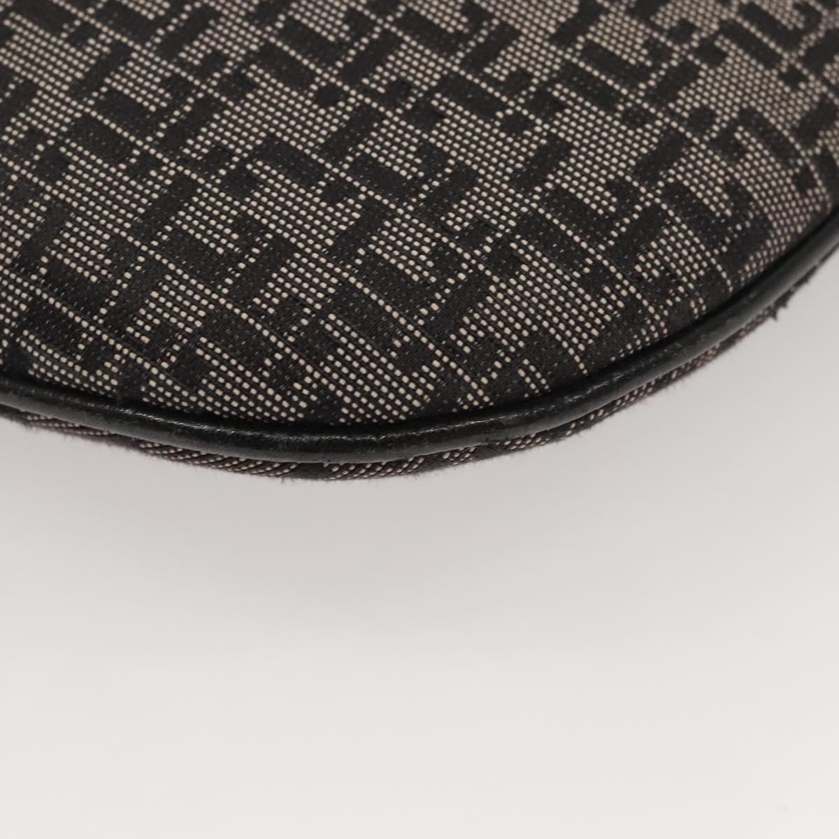 LOEWE Shoulder Bag Canvas Navy Silver Auth sw762