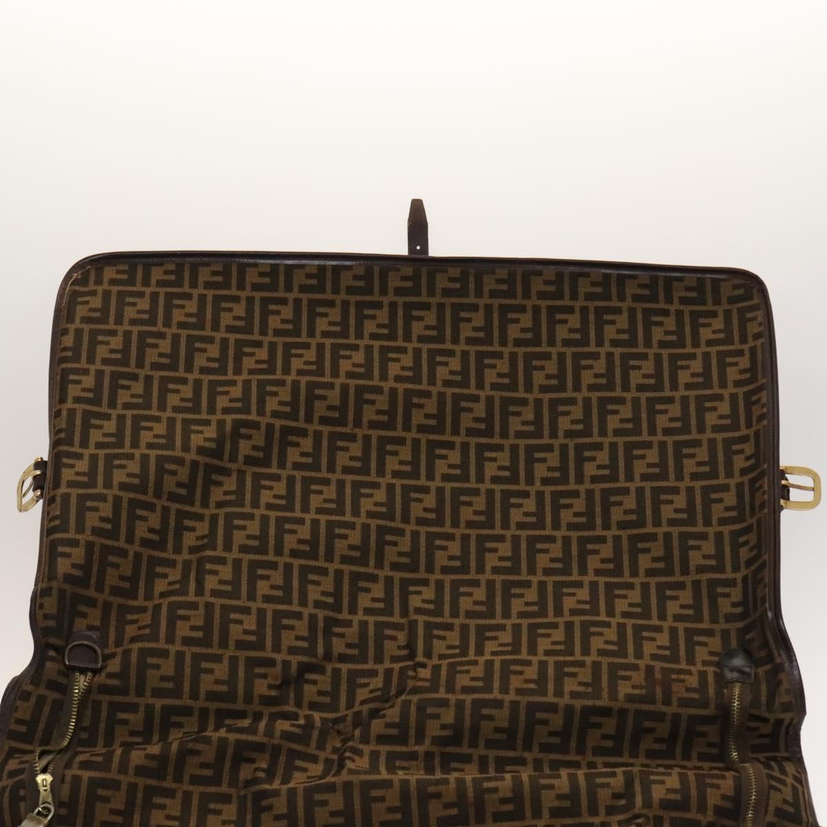 FENDI Zucca Canvas Garment Cover Brown Black gold Auth sw767