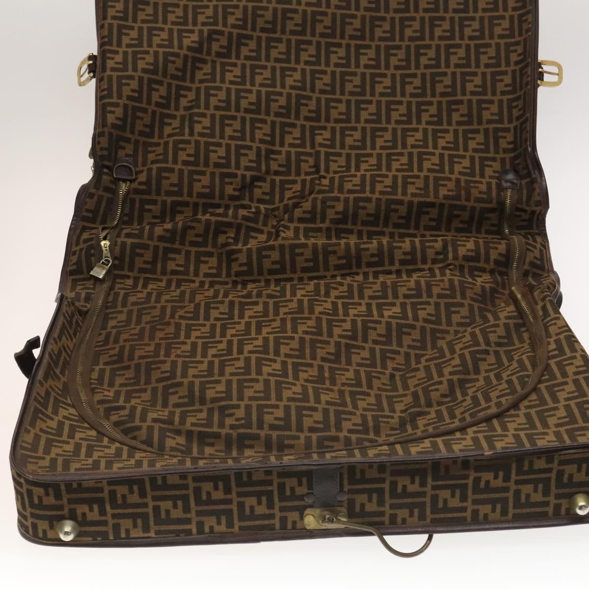 FENDI Zucca Canvas Garment Cover Brown Black gold Auth sw767