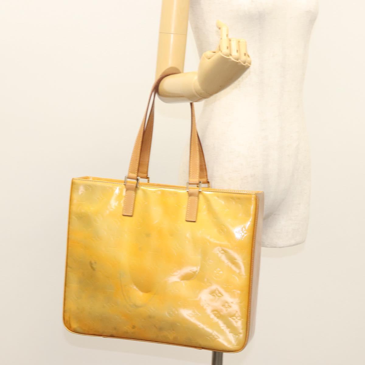 LOUIS VUITTON Monogram Vernis Columbus Tote Bag Gris M91028 LV Auth sw778
