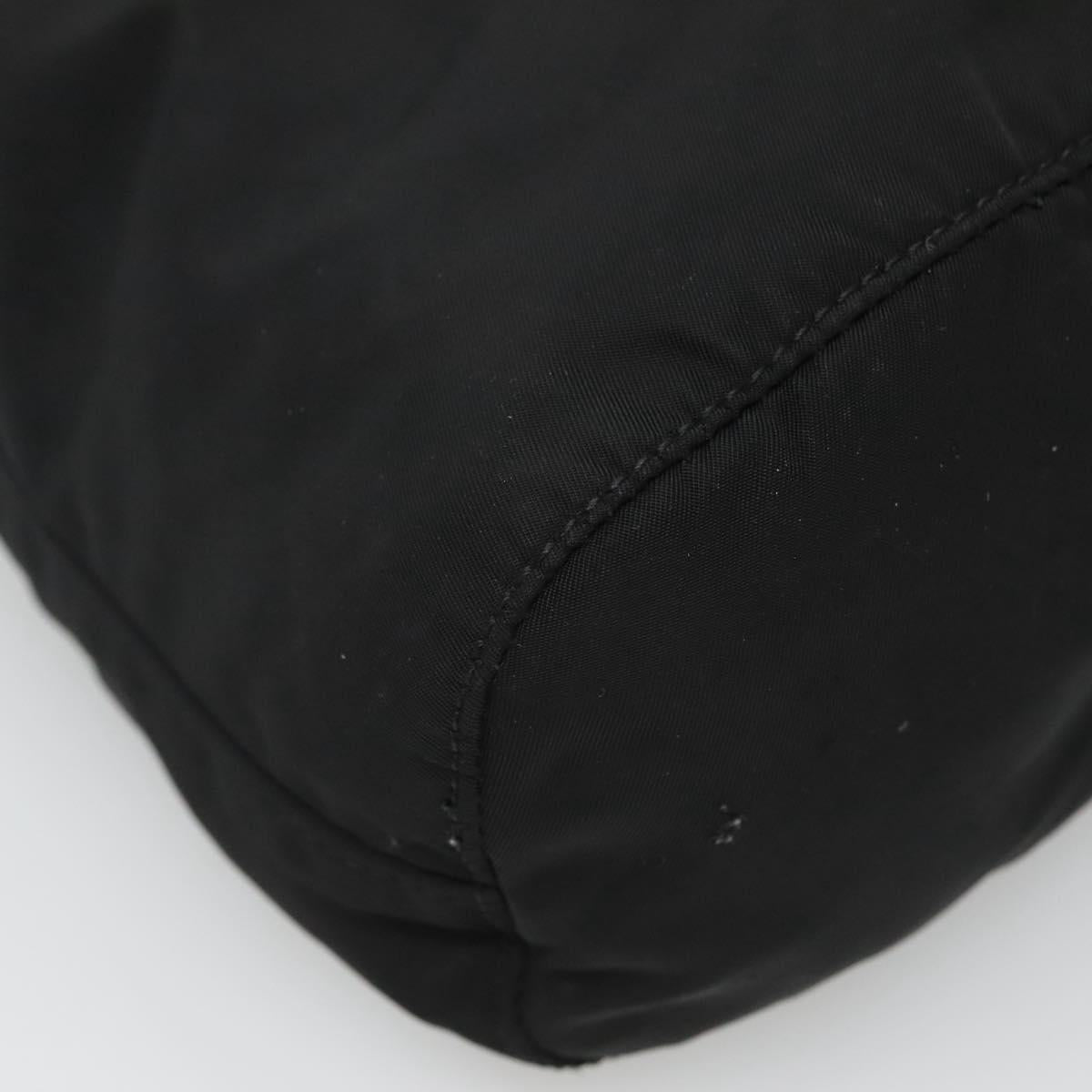 PRADA Pouch Nylon Black Silver Auth SW780