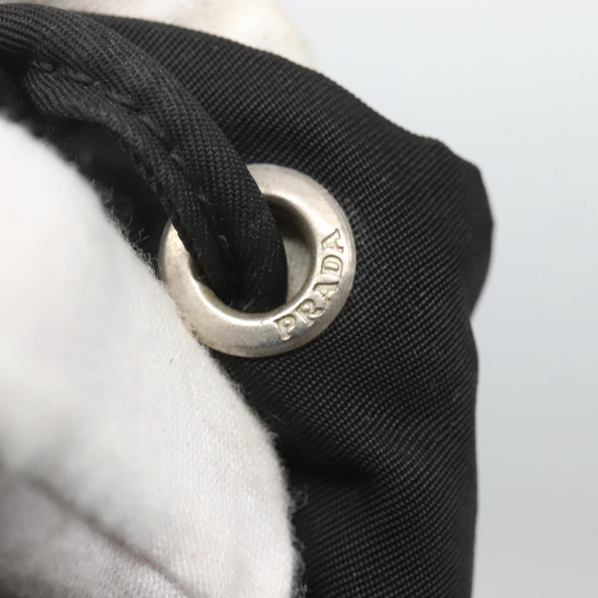 PRADA Pouch Nylon Black Silver Auth SW780