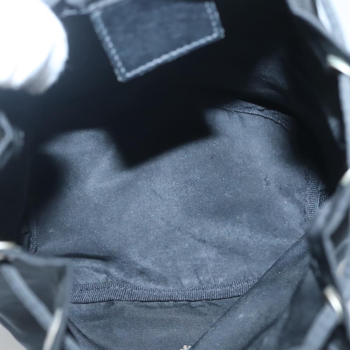 PRADA Pouch Nylon Black Silver Auth SW780