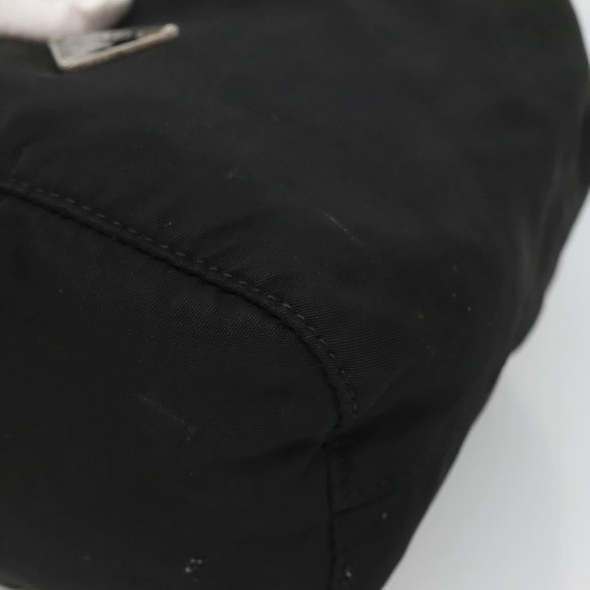 PRADA Pouch Nylon Black Silver Auth SW780