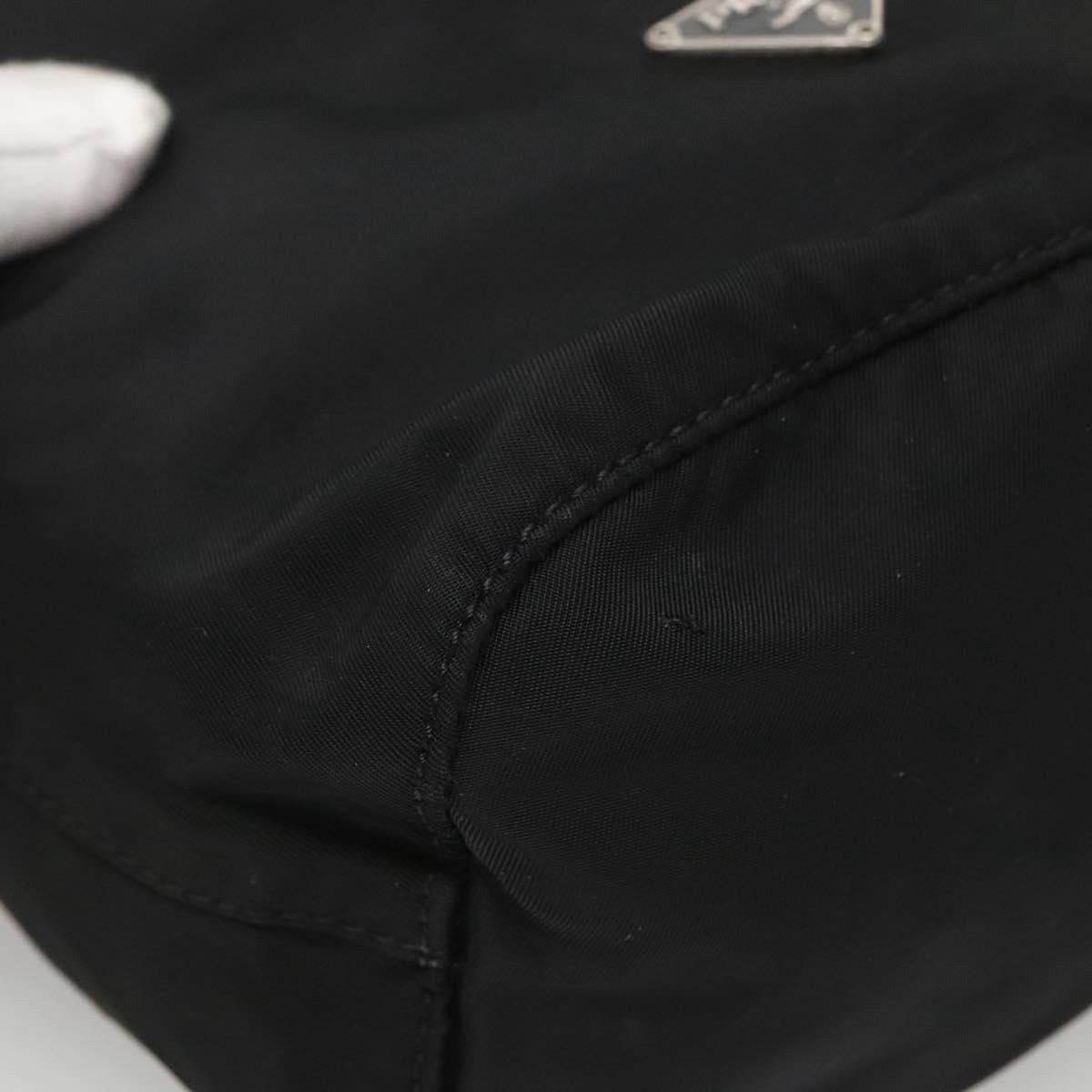 PRADA Pouch Nylon Black Silver Auth SW780
