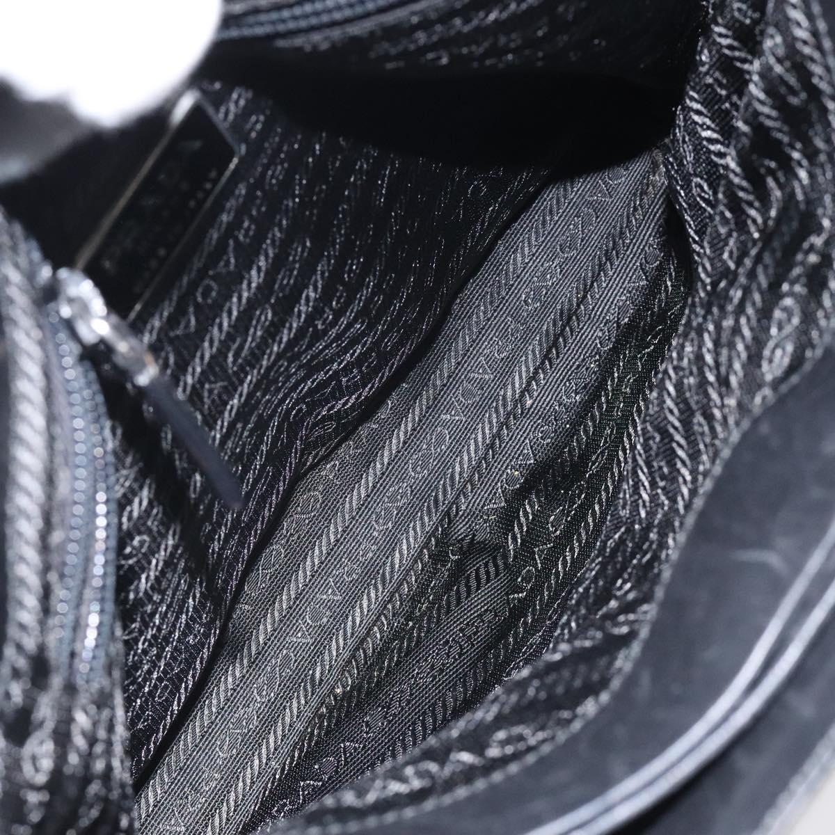 PRADA Tote Bag Nylon Khaki Silver Auth SW785