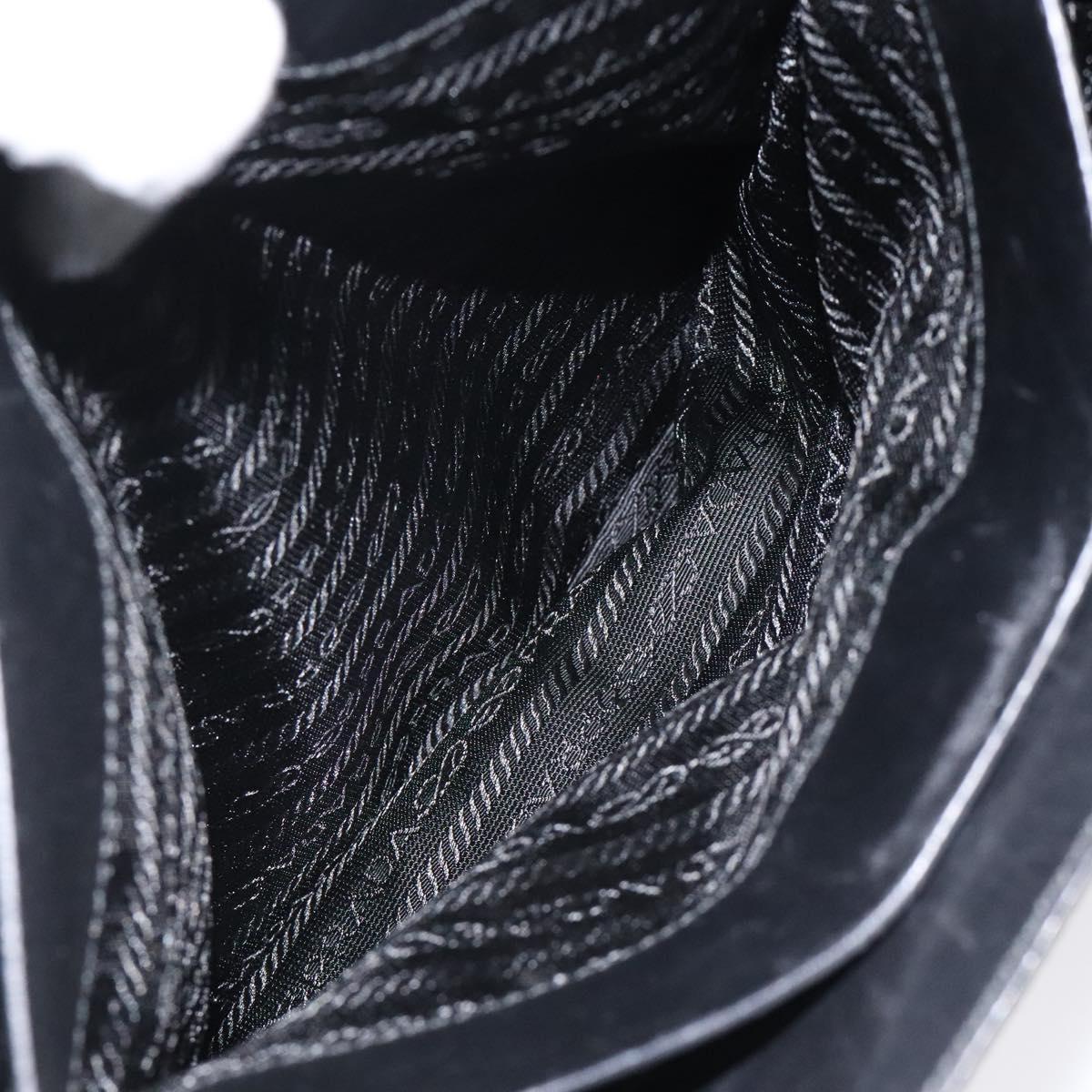 PRADA Tote Bag Nylon Khaki Silver Auth SW785