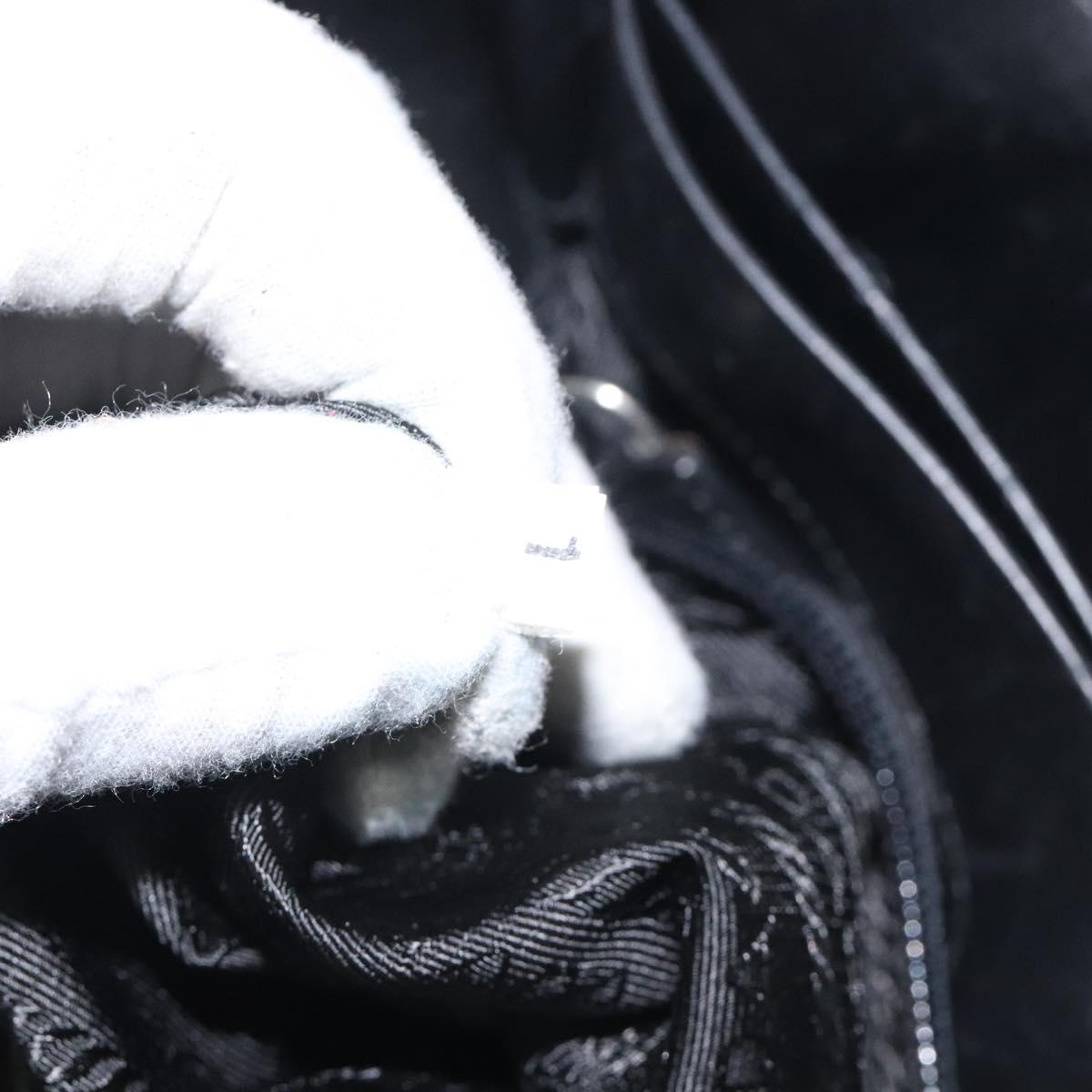 PRADA Tote Bag Nylon Khaki Silver Auth SW785