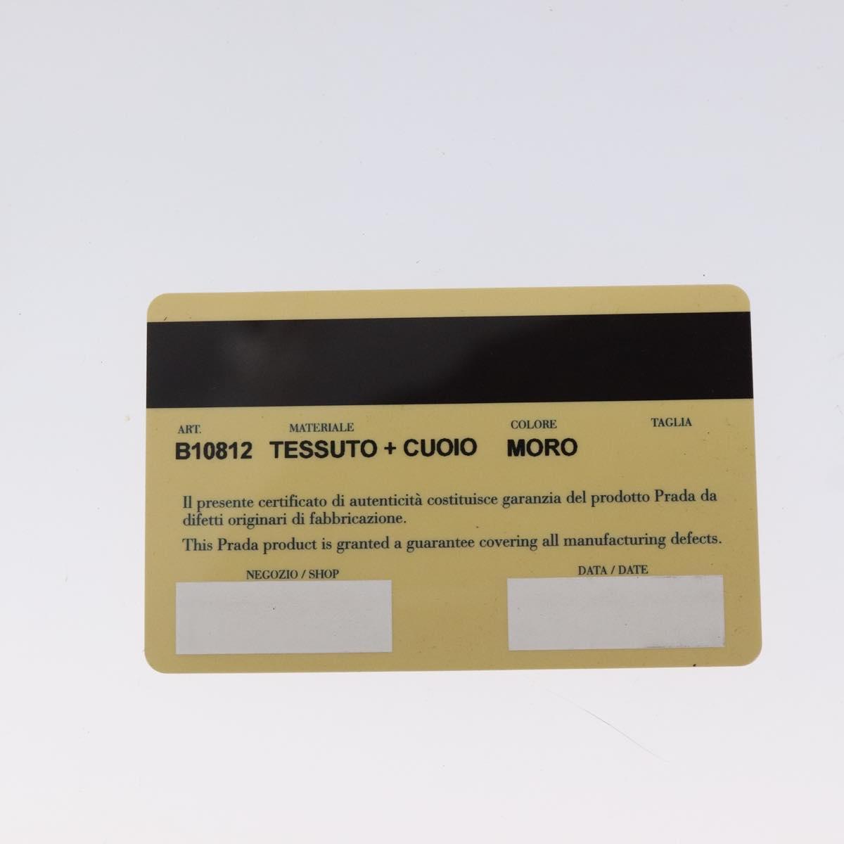 PRADA Tote Bag Nylon Khaki Silver Auth SW785