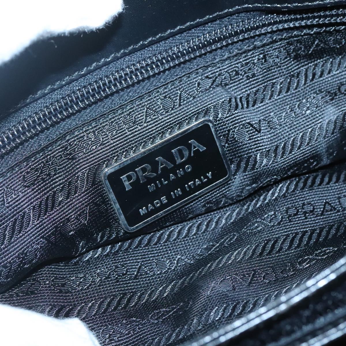 PRADA Sports Tote Bag Canvas Black Silver Auth SW787