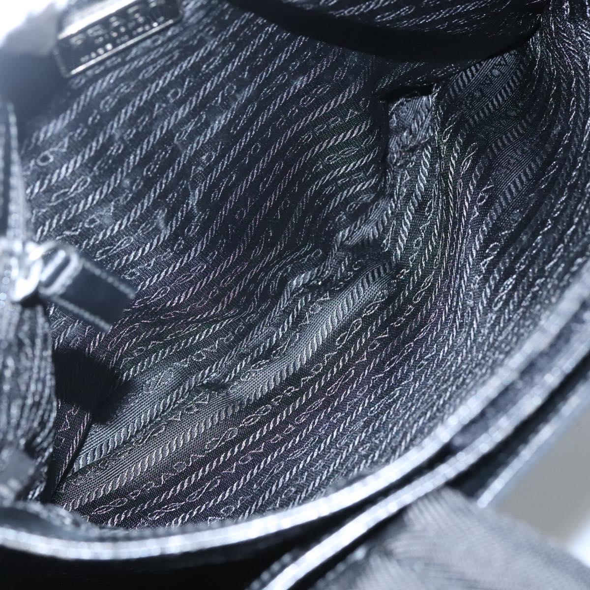 PRADA Sports Tote Bag Canvas Black Silver Auth SW787