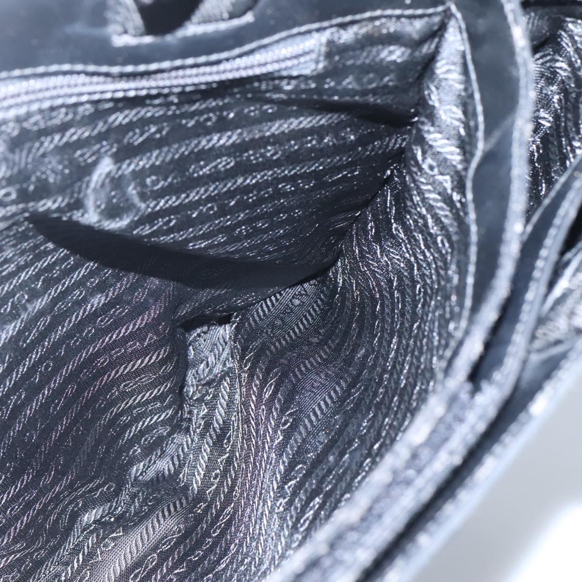 PRADA Sports Tote Bag Canvas Black Silver Auth SW787