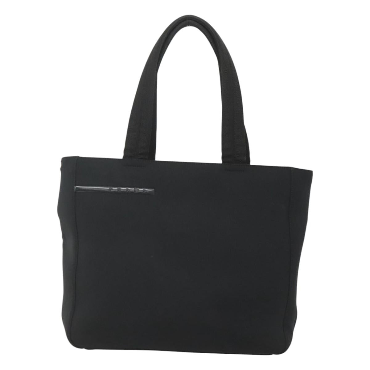 PRADA Sports Tote Bag Canvas Black Silver Auth SW787