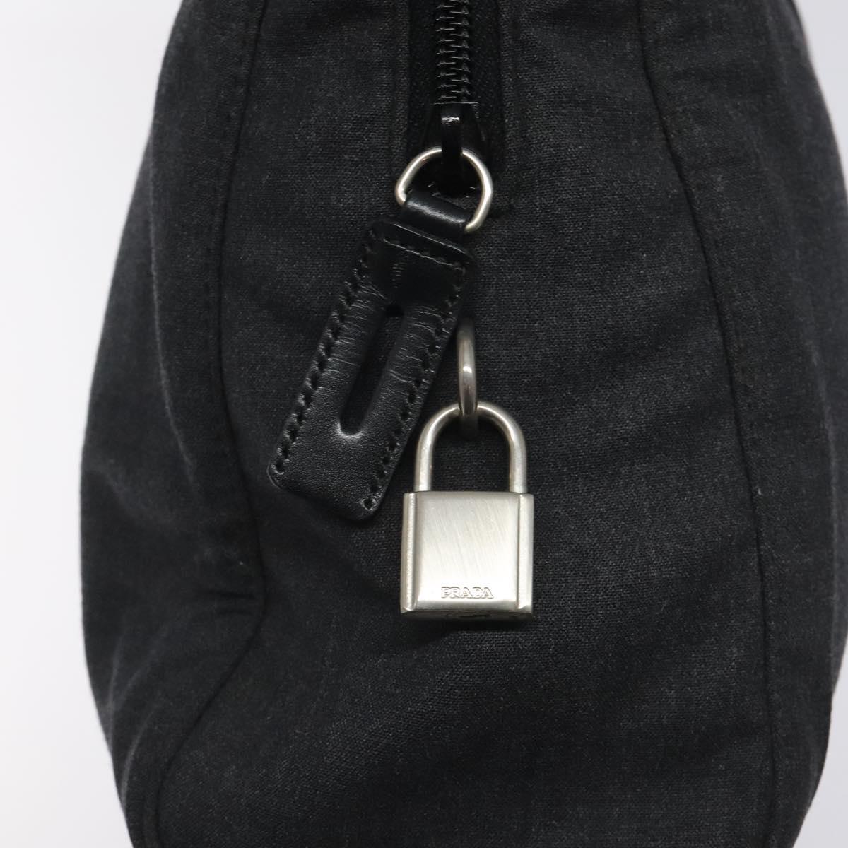 PRADA Sports Shoulder Bag Canvas Gray Silver Auth SW795