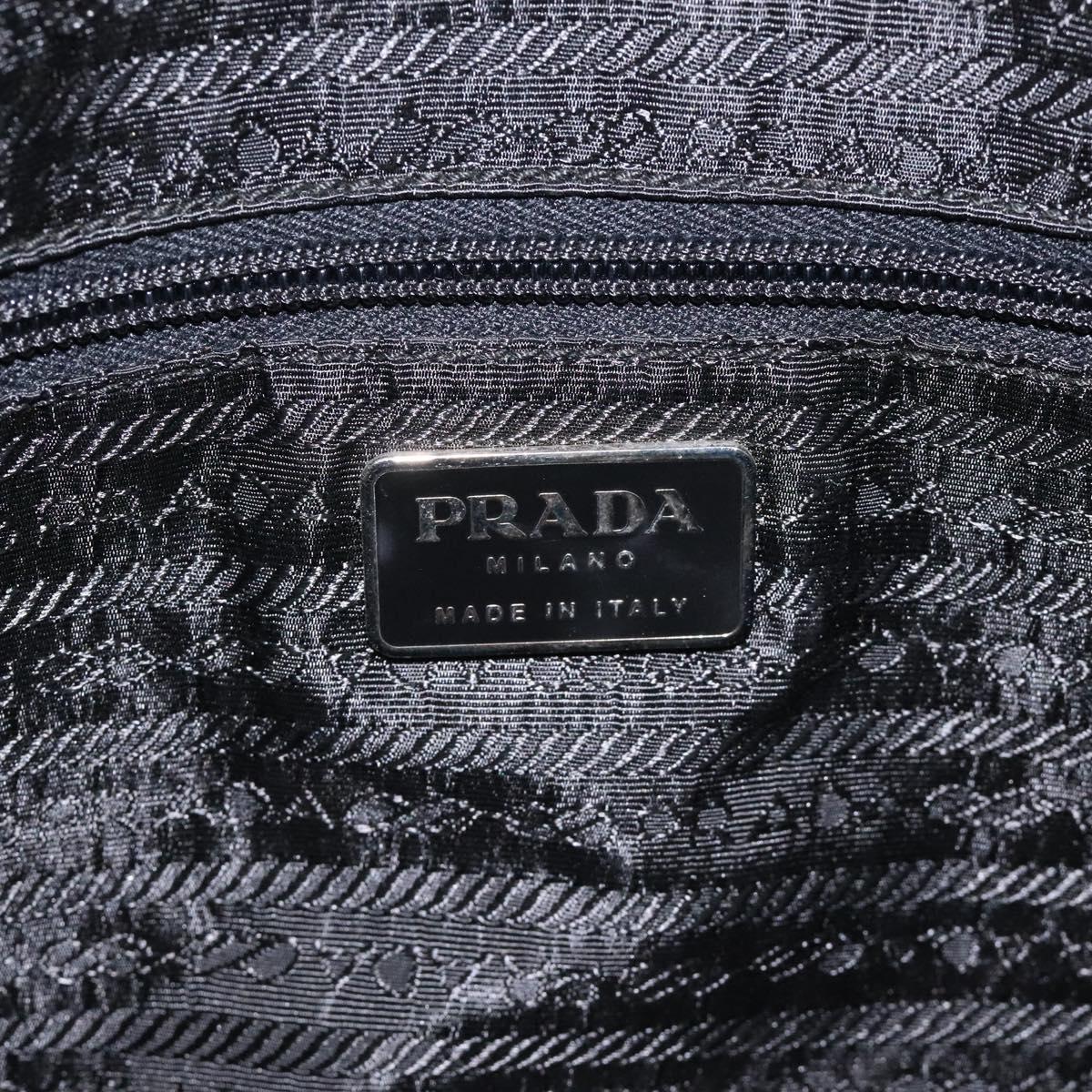 PRADA Sports Shoulder Bag Canvas Gray Silver Auth SW795