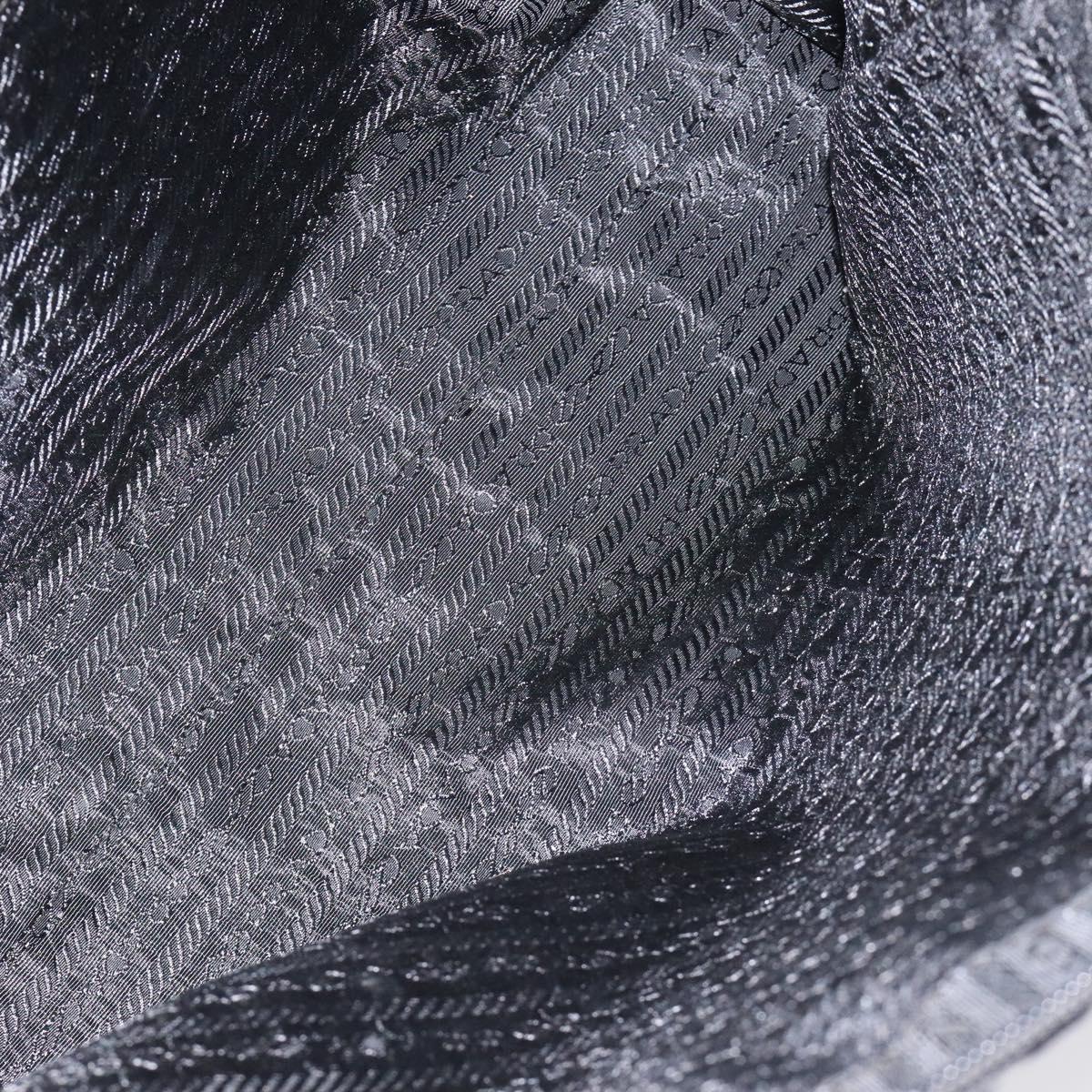 PRADA Sports Shoulder Bag Canvas Gray Silver Auth SW795