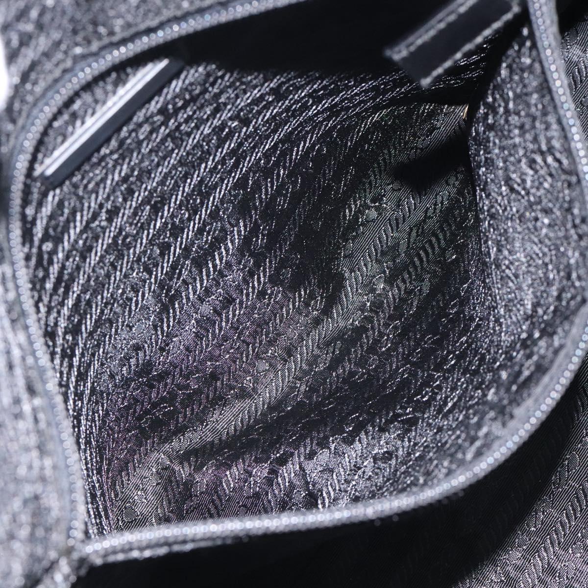 PRADA Sports Shoulder Bag Canvas Gray Silver Auth SW795