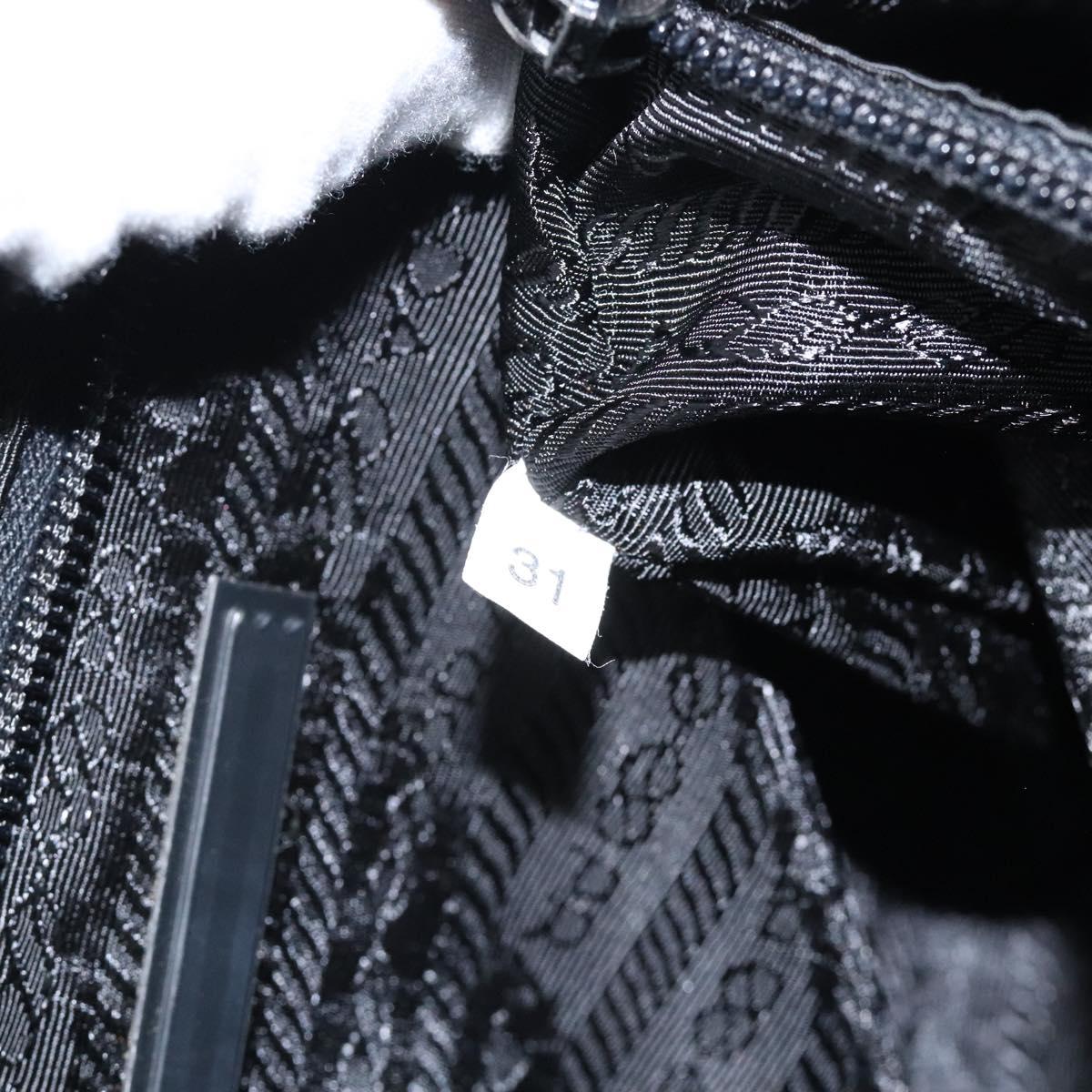 PRADA Sports Shoulder Bag Canvas Gray Silver Auth SW795