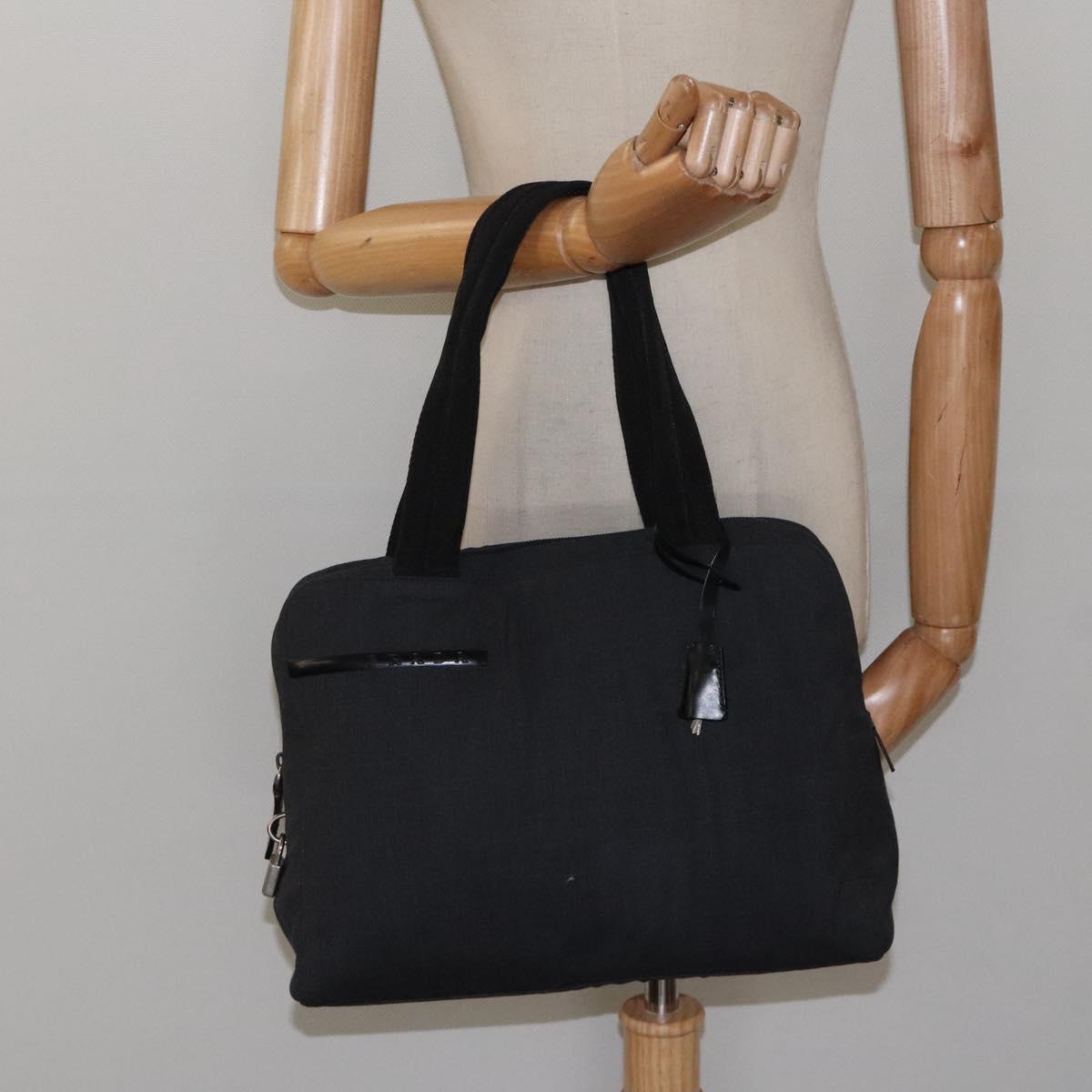 PRADA Sports Shoulder Bag Canvas Gray Silver Auth SW795