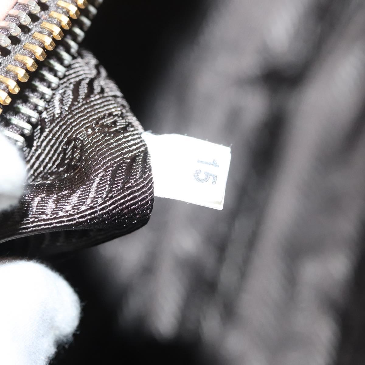 PRADA Hand Bag Leather Beige Gold Silver Auth SW797