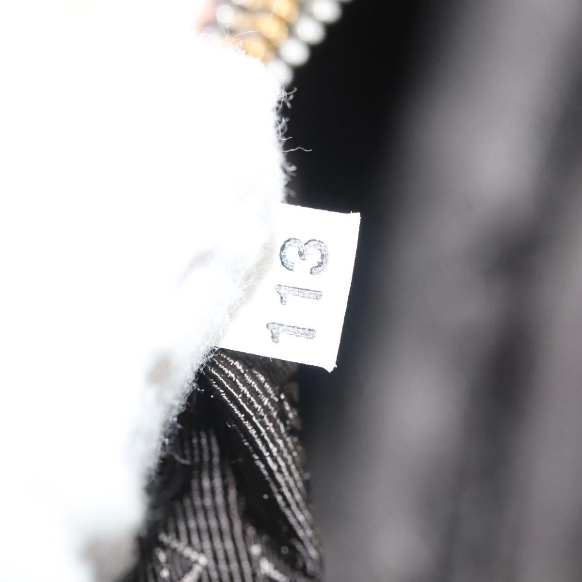 PRADA Hand Bag Leather Beige Gold Silver Auth SW797