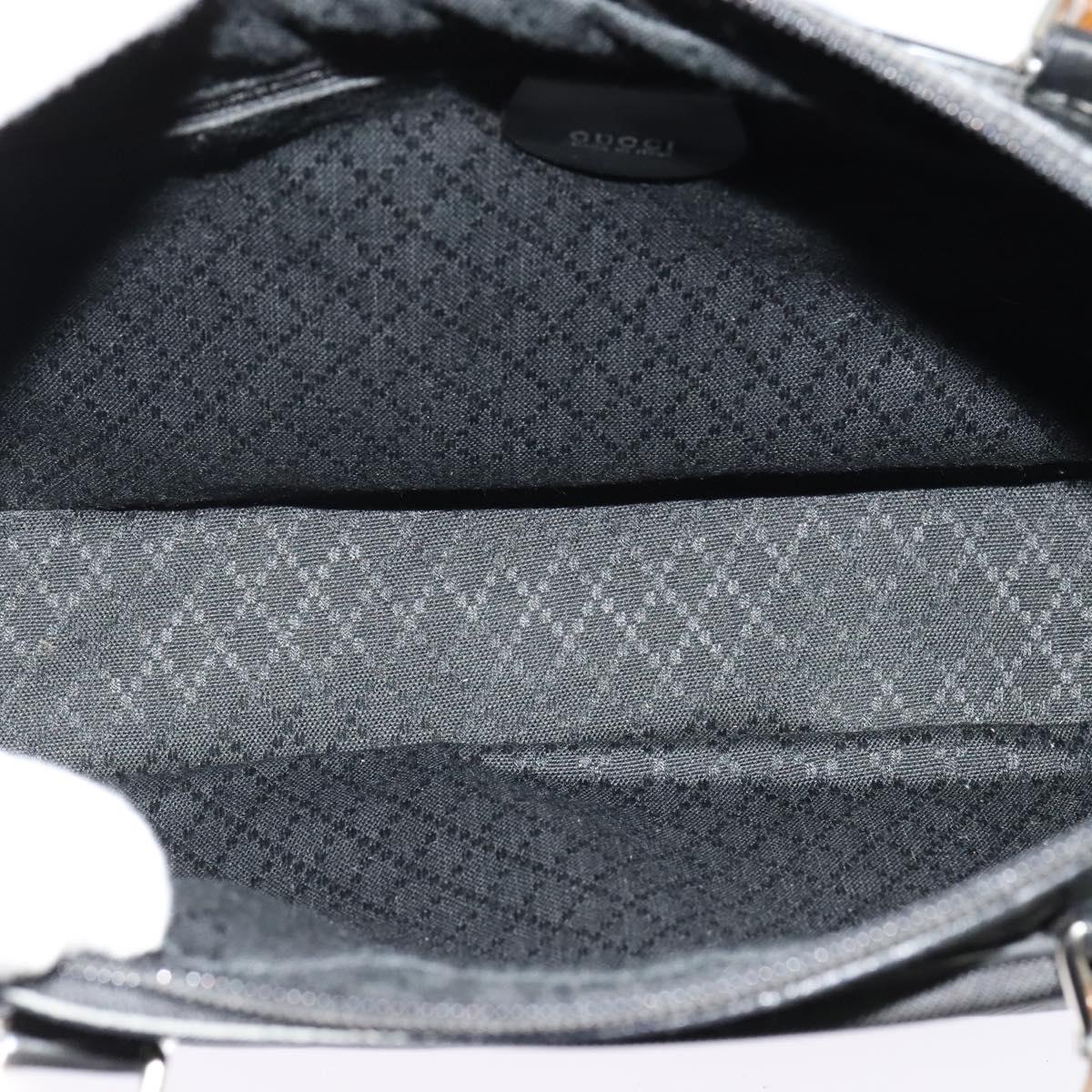 GUCCI Bamboo Hand Bag Nylon 2way Black Silver 000 2040 0538 Auth SW805
