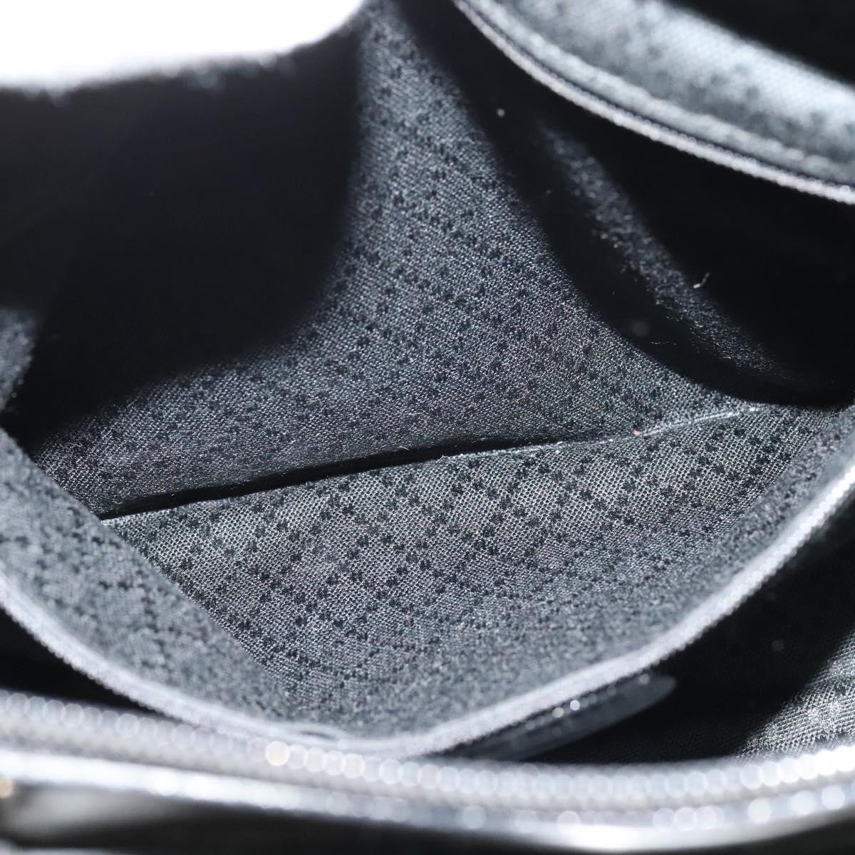 GUCCI Bamboo Hand Bag Nylon 2way Black Silver 000 2040 0538 Auth SW805