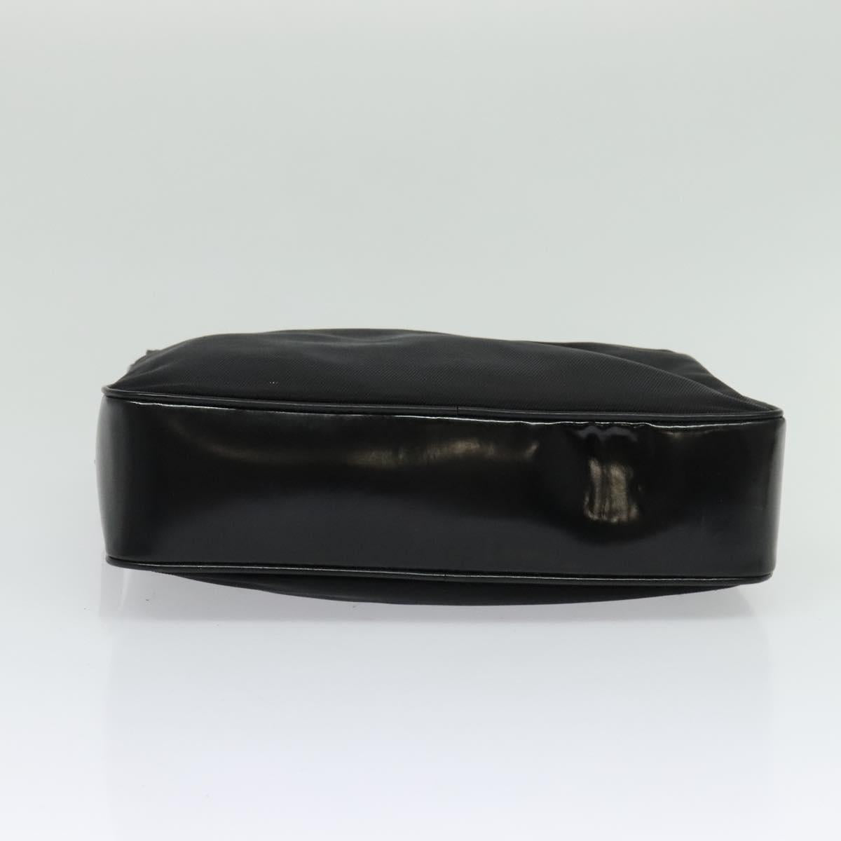 GUCCI Bamboo Hand Bag Nylon 2way Black Silver 000 2040 0538 Auth SW805