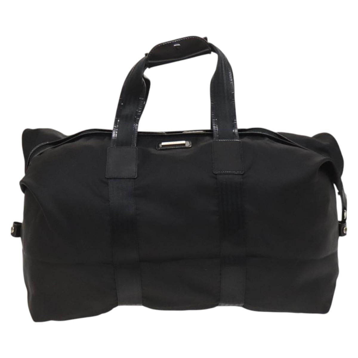GUCCI Boston Bag Nylon 2way Black Silver 012 1046 3249 Auth SW811