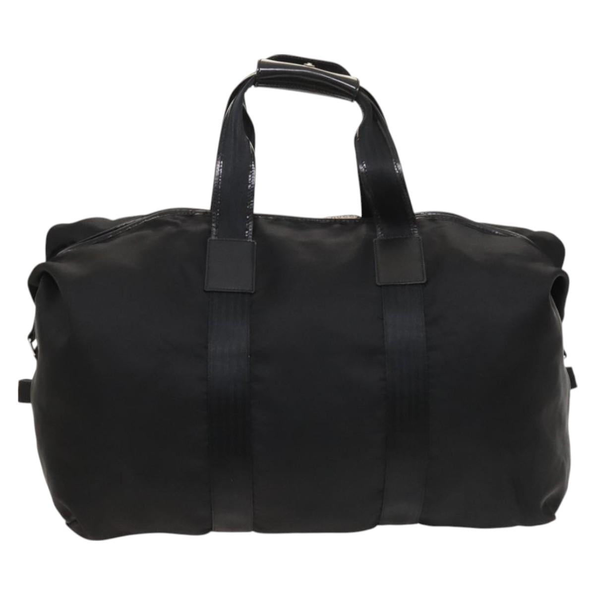 GUCCI Boston Bag Nylon 2way Black Silver 012 1046 3249 Auth SW811