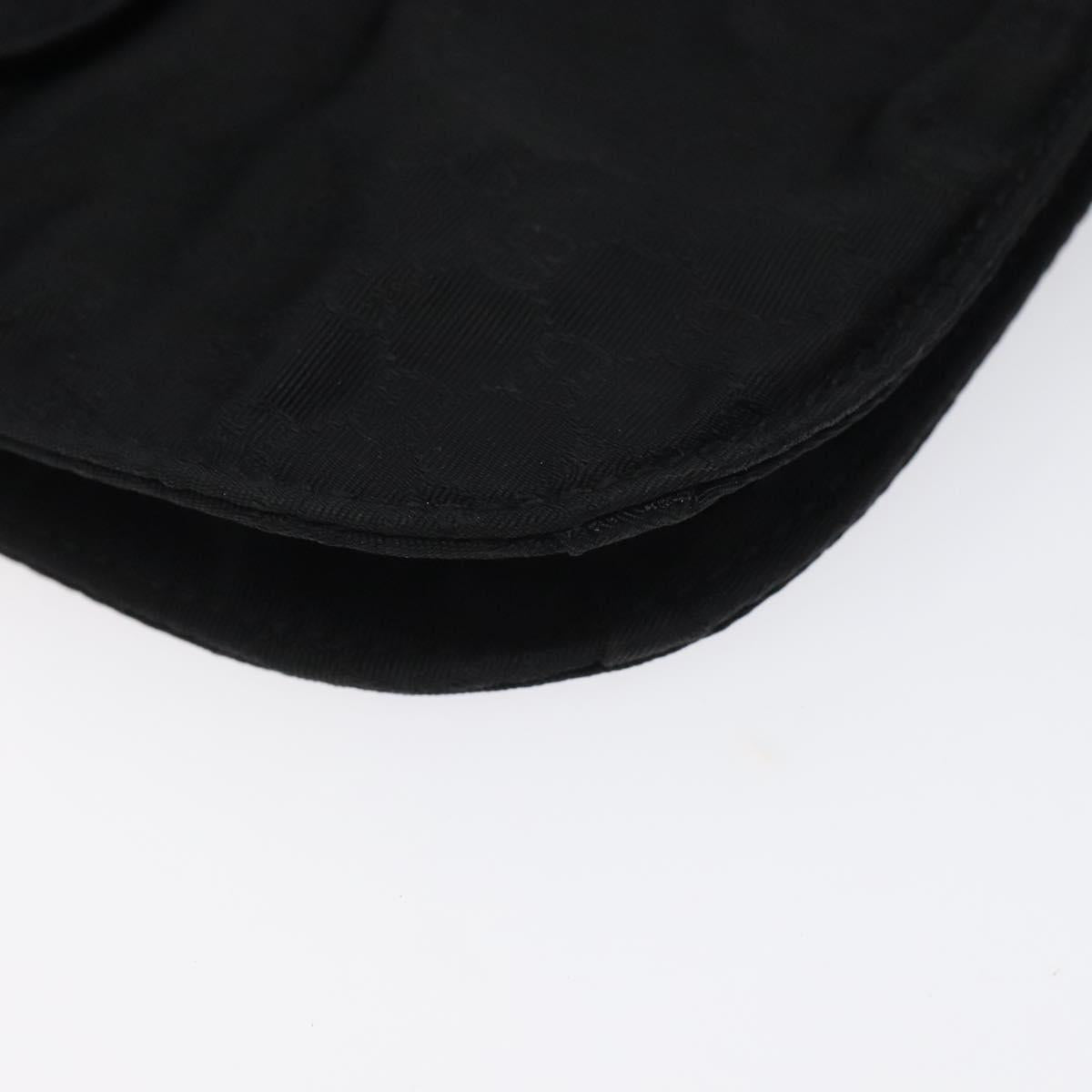 GUCCI Micro GG Canvas Pouch Black Silver Auth SW813
