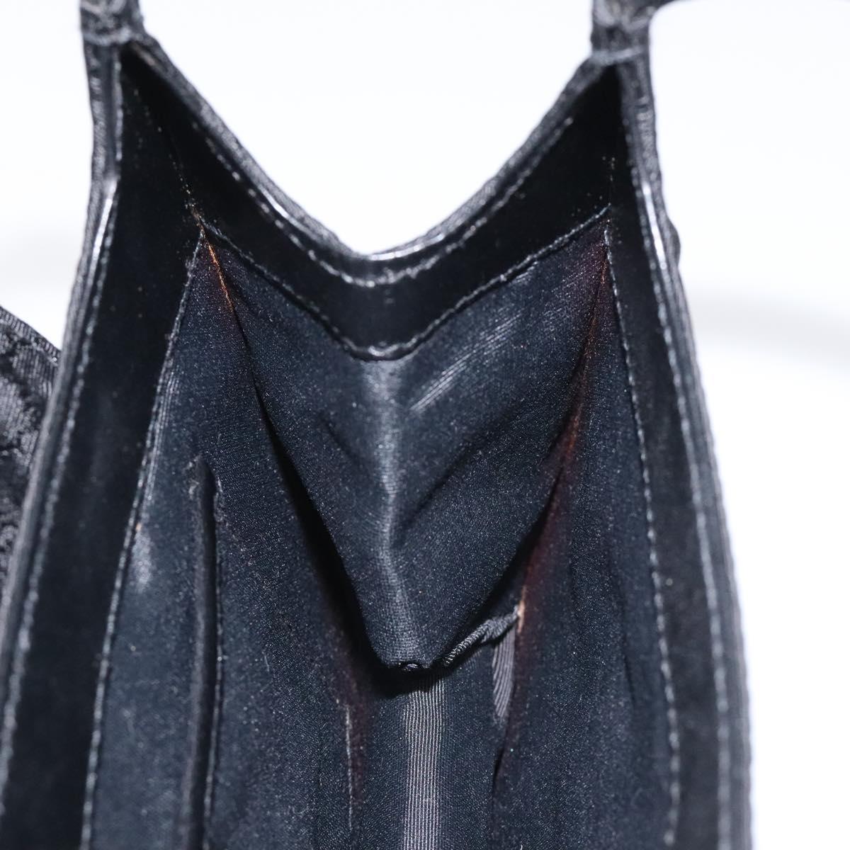 GUCCI Micro GG Canvas Pouch Black Silver Auth SW813