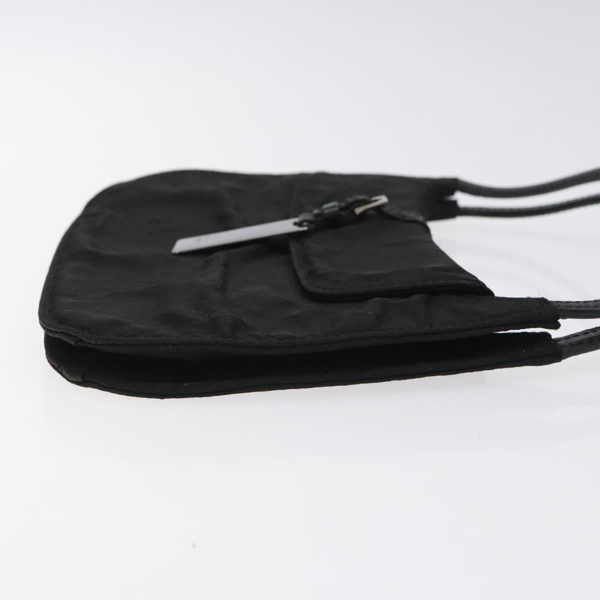 GUCCI Micro GG Canvas Pouch Black Silver Auth SW813