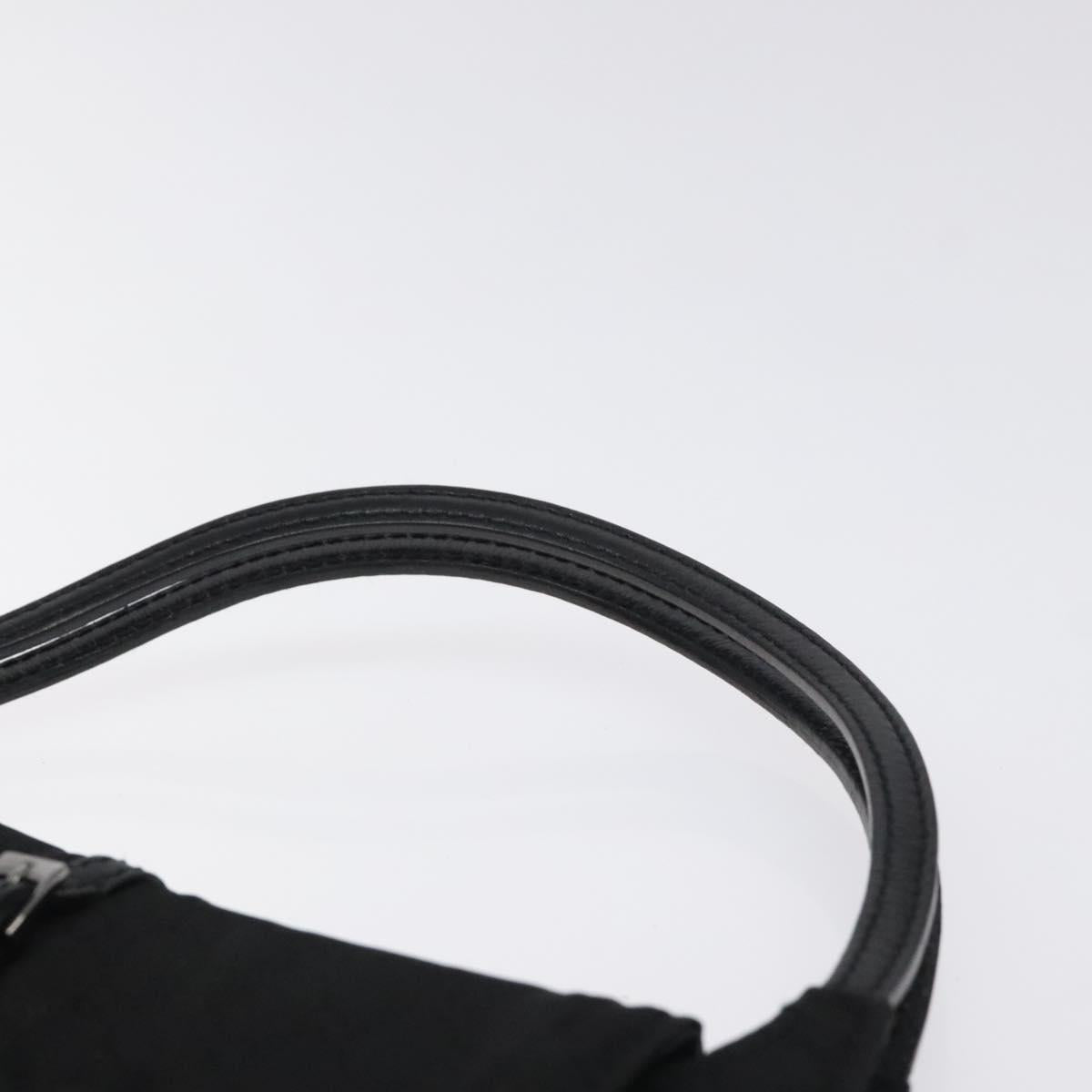 GUCCI Micro GG Canvas Pouch Black Silver Auth SW813